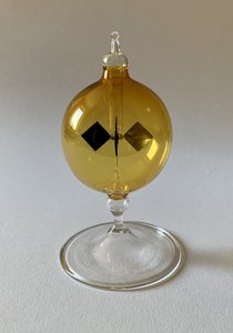 Lichtmühle d 6 cm Farbglas gelb Fuß kurz