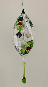 Lichtmühle d 8 cm Olive "Orchidee" grün n., 2-teilig