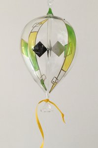 Ballon d 120 mm handbemalt grün