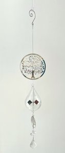 Glasscheibe - Baum mit Lichtmühle