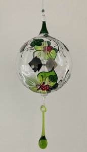 Lichtmühle d 6 cm "Orchidee" grün n. 2-teilig