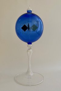 Lichtmühle d 6 cm Farbglas blau zum Stehen